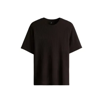 H&M T Shirts Men Dark Brown