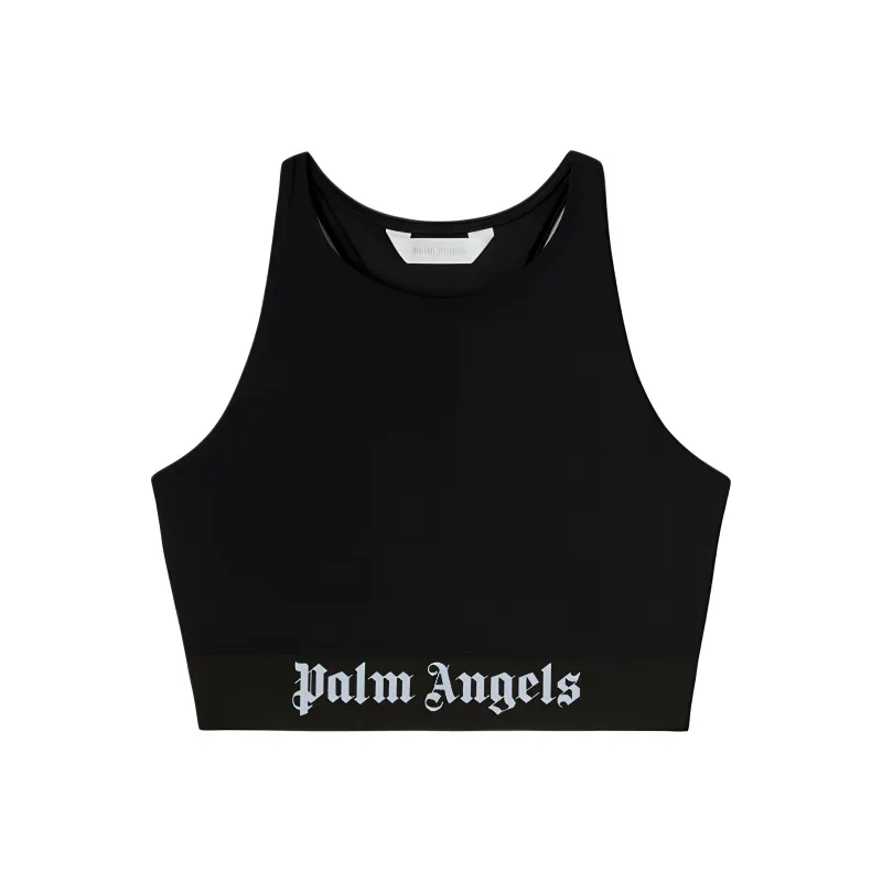 PALM ANGELS Logo Underband Cropped Top-0