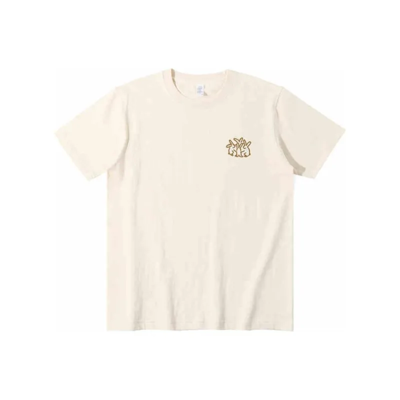 ZHONGBANGJICHU 25 Spring And Summer Drop Shoulder Sleeve T Shirt Women's Ecru-0