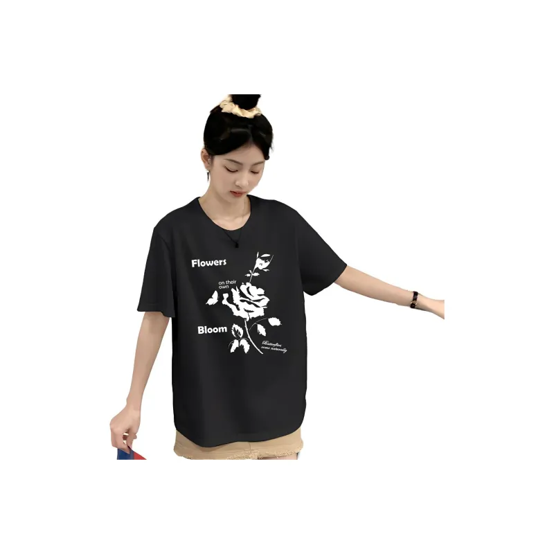 Tonlion T Shirts Women's Black-0