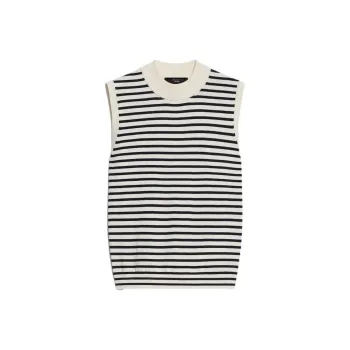 WEEKEND MaxMara Nazione Striped Ribbed Knit Tank Top