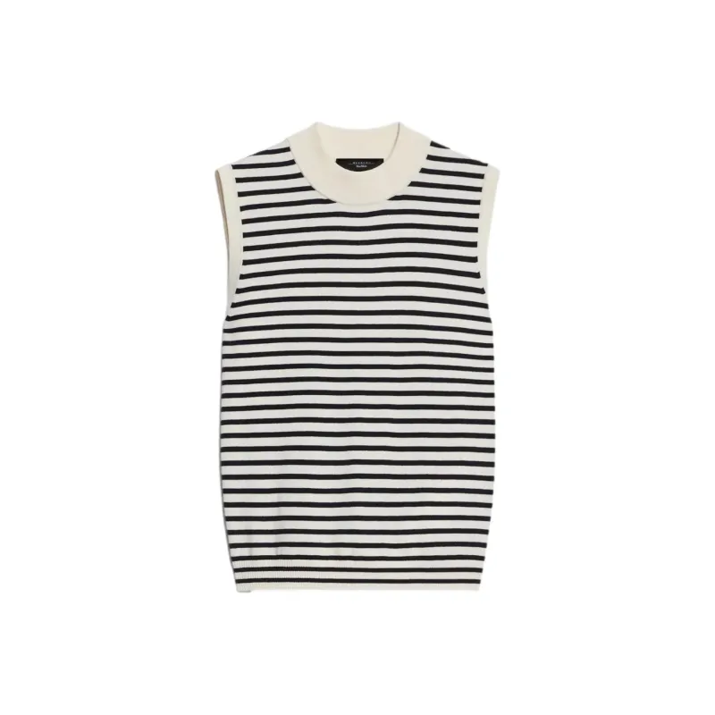 WEEKEND MaxMara Nazione Striped Ribbed Knit Tank Top-0