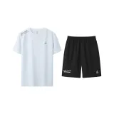 White Short-Sleeved Shirt+Shorts