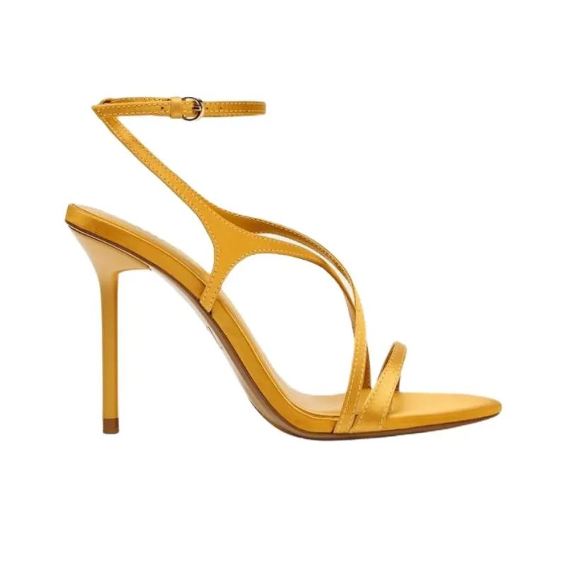 ZARA One Strap Sandals 11cm Women's Gold-1