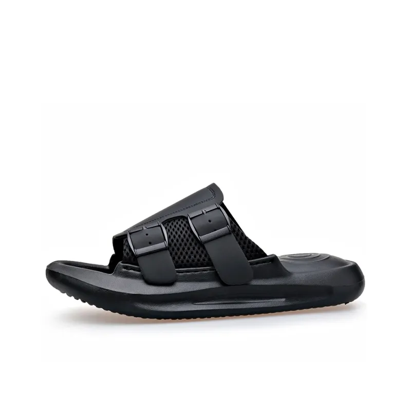 LUOMAIKE Rubber Sole Slip Resistant Slide Slippers Men's Black-0
