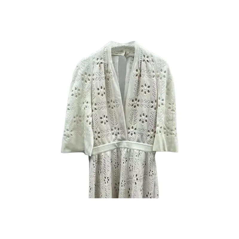 CHANEL 21C Short Sleeved Dress Women's White-2