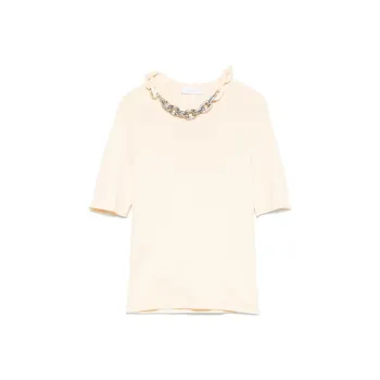 Paco Rabanne Chain Link Detailed Crewneck Top