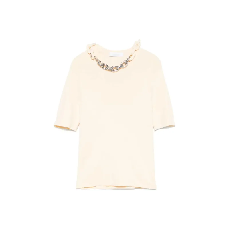 Paco Rabanne Chain Link Detailed Crewneck Top-0