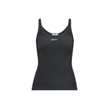 OFF WHITE Logo Embroidered Sleeveless Top