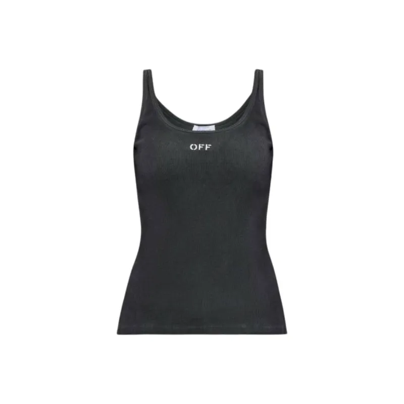 OFF WHITE Logo Embroidered Sleeveless Top-0