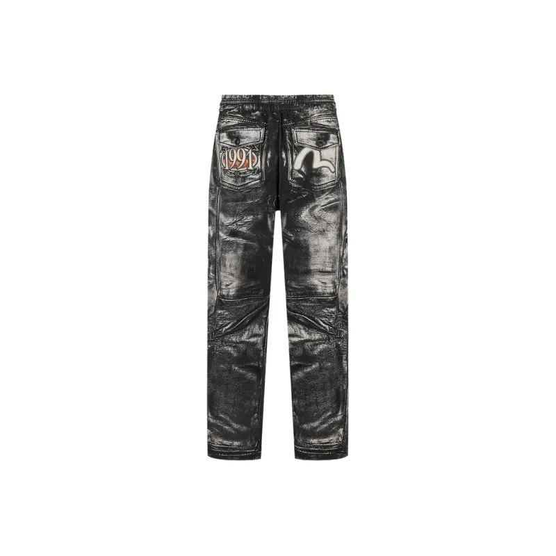 EVISU Casual Pants Men's Black All Over Print-0