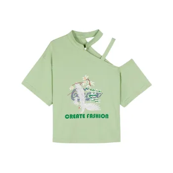 JK&JS Mock Two Piece T Shirt Women's Green