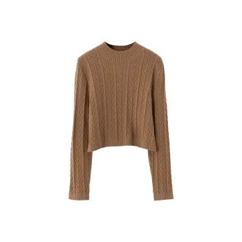 SOON FLOWER Crop Tops Women's Coffee