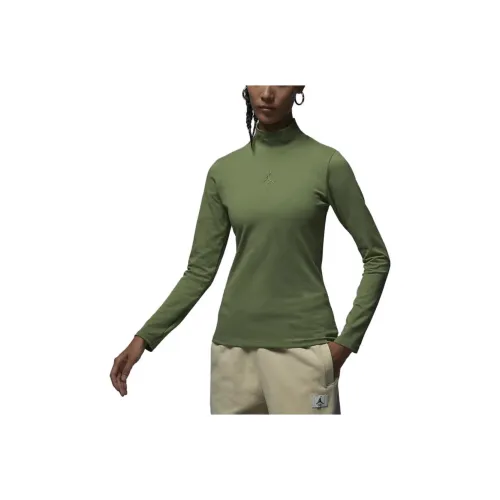 JORDAN T Shirts Women's Light Olive Yellow