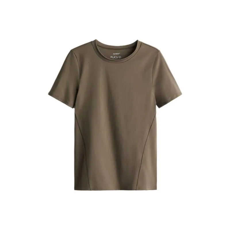 H&M T Shirts Women's Dark Beige-0