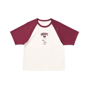 UNIQLO x PEANUTS Collaboration T Shirt Women's Maroon