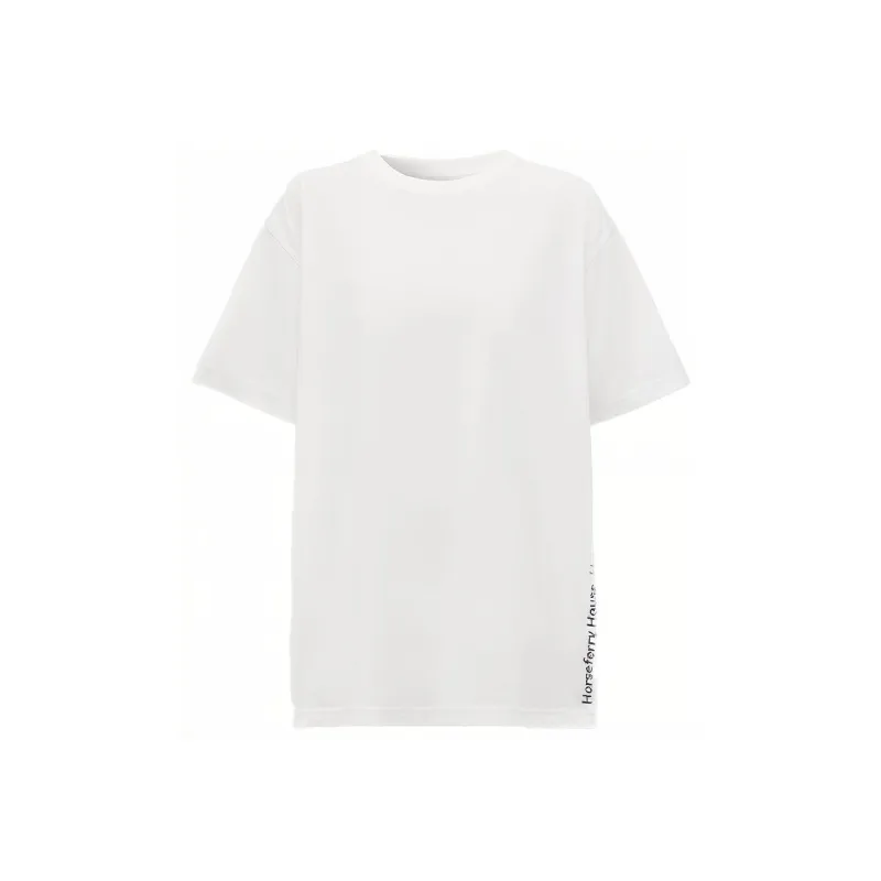 Burberry Women'ss Horseferry Print Cotton Oversized T Shirt White/Black-0