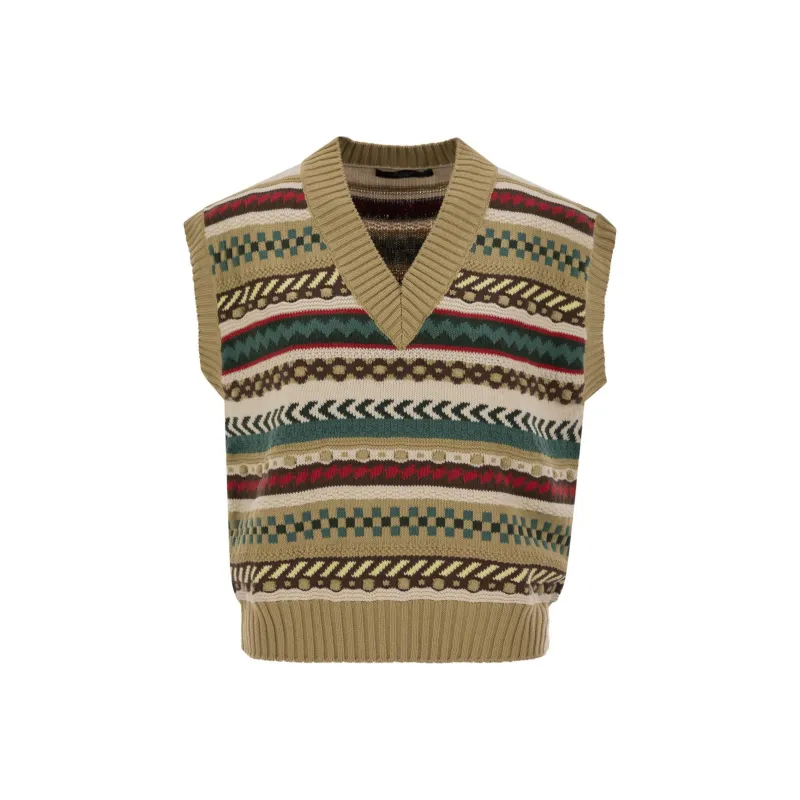 WEEKEND MaxMara Vicino Striped Knit Waistcoat-0