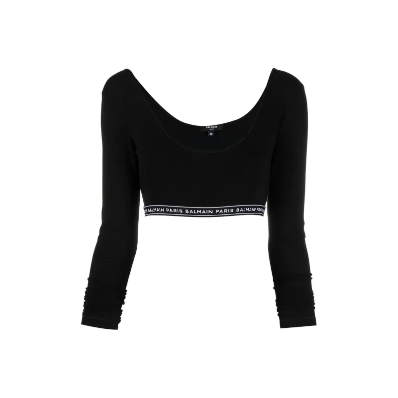 BALMAIN Crop Tops Women's Black-0