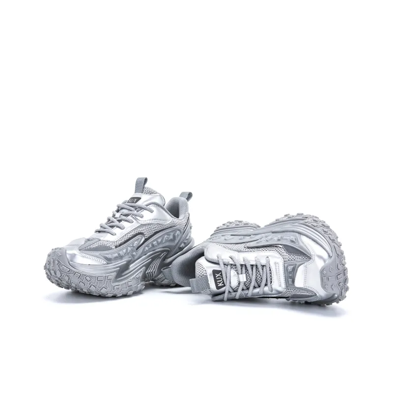 KUX Cushioning, Slip Resistant, Abrasion Resistant, Breathable, Height Increasing Low Top Chunky Sneakers Unisex-3