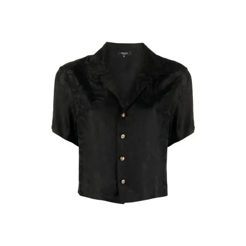 VERSACE Cropped Collared Button-Up Shirt