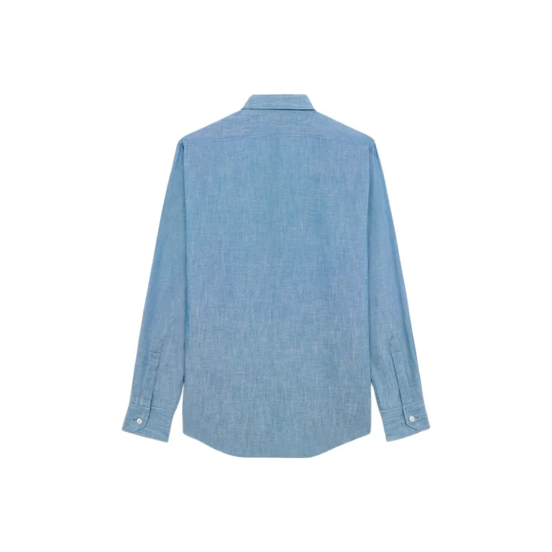 CELINE Logo Embroidered Long Sleeve Shirt-1