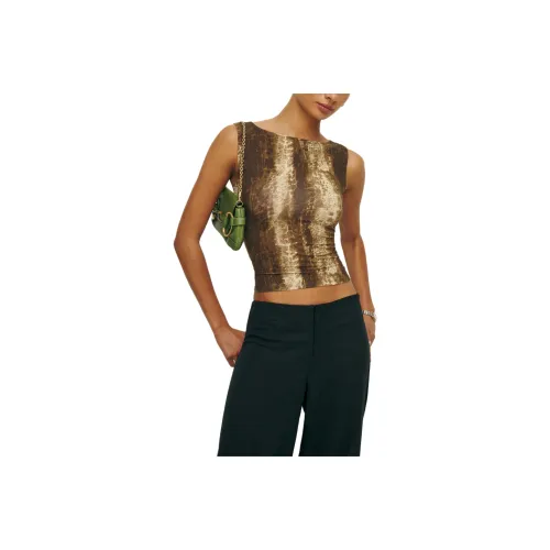 REFORMATION Tank Tops Women's Python Pattern