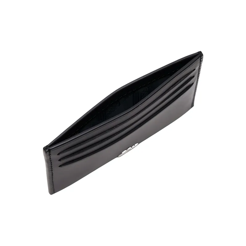 LACOSTE Calfskin Card Clip Card Holder Men's Black-2