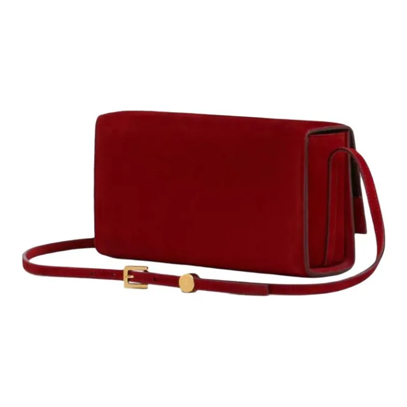 MARNI Calf Wool Handheld Shoulder Bag Unisex Deep Orange-3