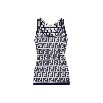 FENDI Ff Jacquard Ribbed Tank Top