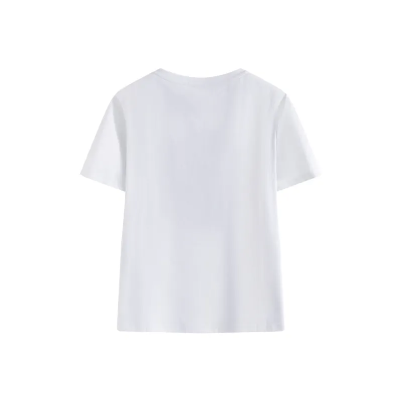 She Enjoys Drop Shoulder Sleeve T Shirt Women's Milk White-1