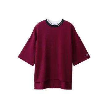 Champion Straight T-Shirt Japan Version Women's Burgundy