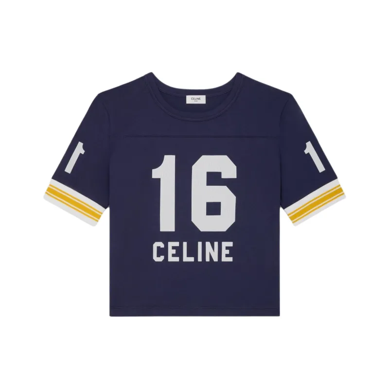 CELINE T shirt 70's Cropped CELINE Jersey Coton-0