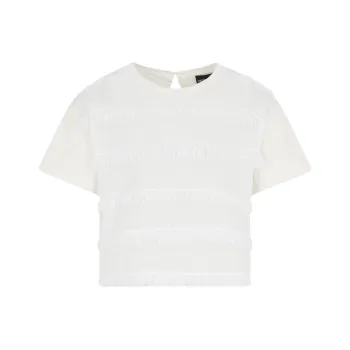 EMPORIO ARMANI Supima Interlock Jersey Fringed T shirt