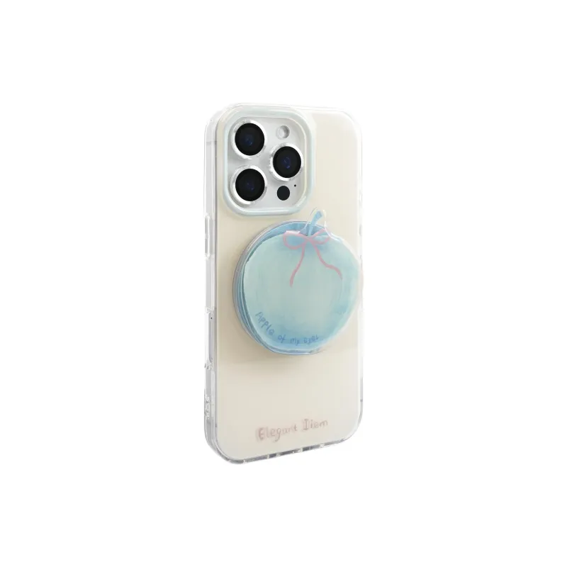Sopi Acrylic Material Blue Apple Magnetic Stand Phone Cases Compatible With IPhone 16/15 Pro Max/Apple 13/14 Pro/Max-1
