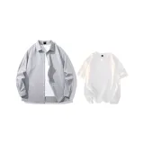 Clothing Sets (Gray Shirt+White Short-Sleeved Shirt)