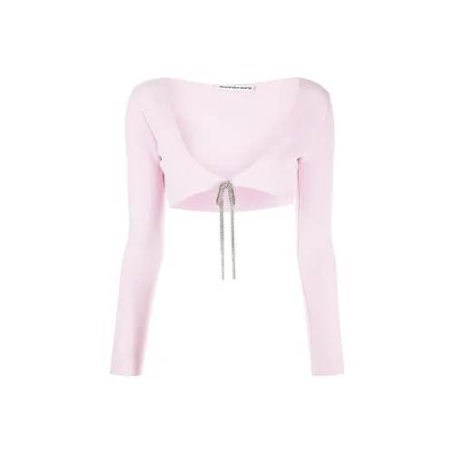Alexander Wang Cropped Crystal tie Cardigan