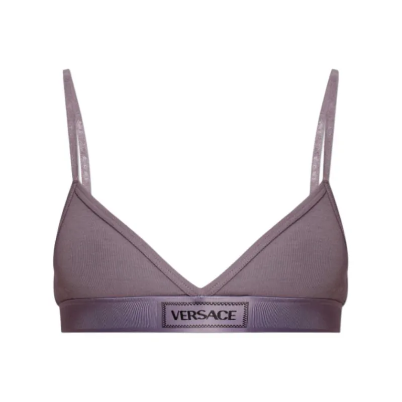 VERSACE Logo Patch V Neck Bra-0