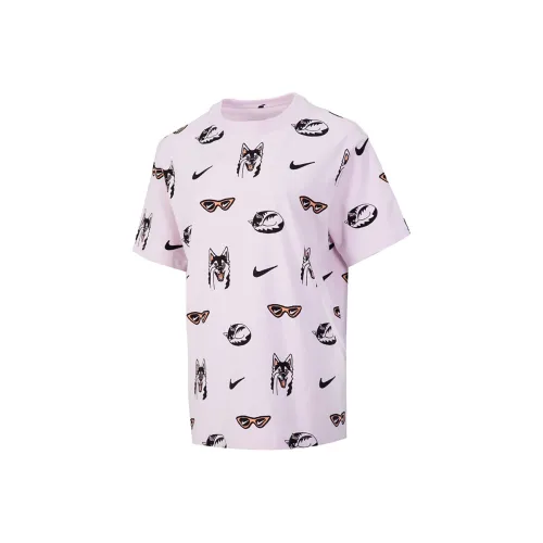 Nike Drop Shoulder Sleeve T Shirt Women's Pink
