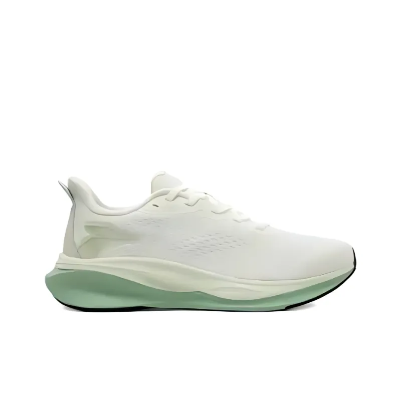 361° Anti Slip And Wear Resistant Rebound Low Top Sprint Running Shoes Unisex White Green-1
