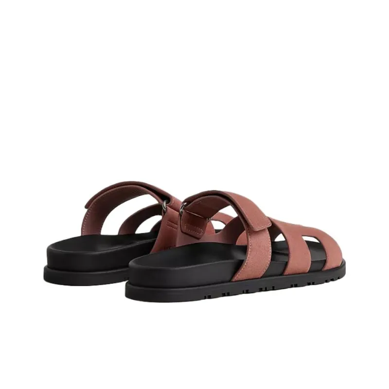 HERMES Chypre Slide Slippers Women's Red-3