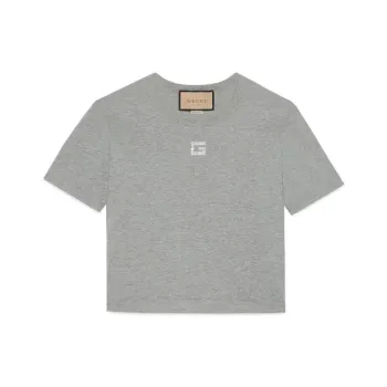 GUCCI G Embellished Cropped T-Shirt