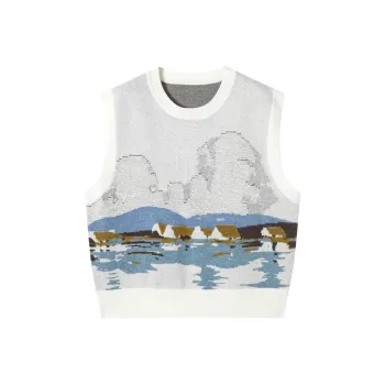 DIALOGUE x KAIYILAIWEN Tank Tops Women's Dusk Blue Gray