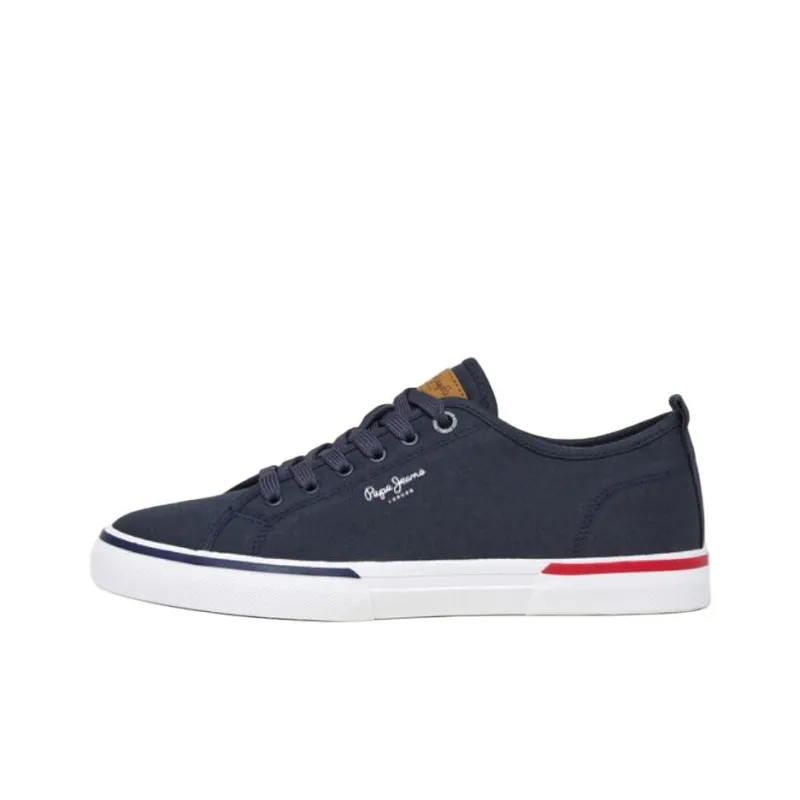 Pepe Jeans Abrasion Resistant Low Top Skateboard Shoes Men's Marine Blue-0