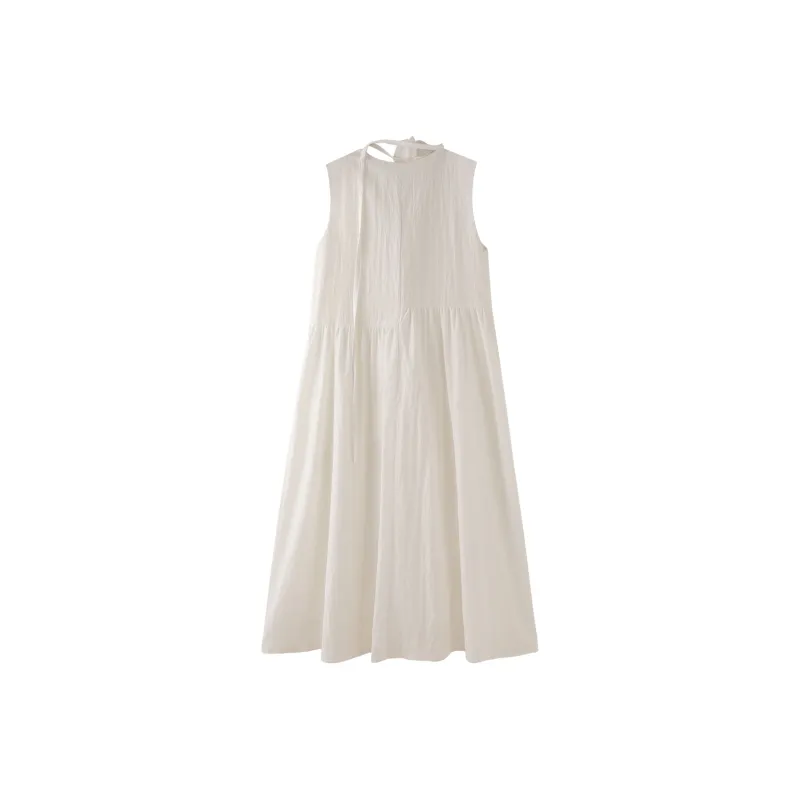 Miss Chipmunk Sleeveless Dress Women's White-1