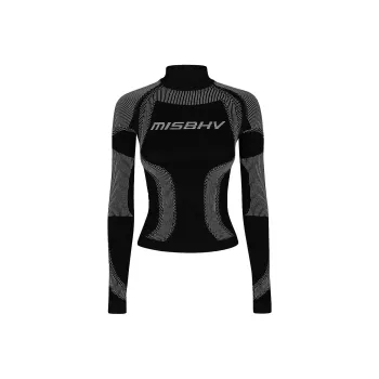 Misbhv Logo Jacquard High Neck Knitted Top