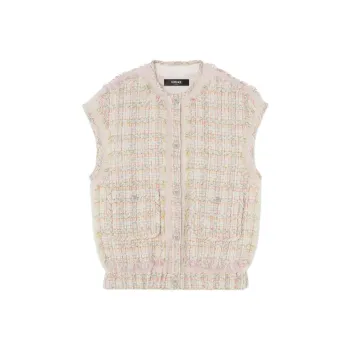 VERSACE Button Up Tweed Gilet