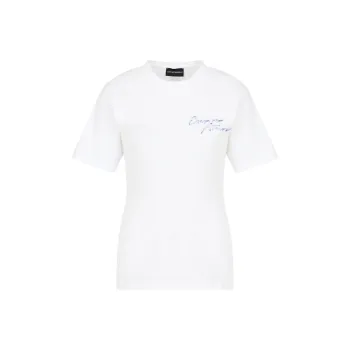 EMPORIO ARMANI Asv Jersey T shirt With Multicoloured Logo Embroidery