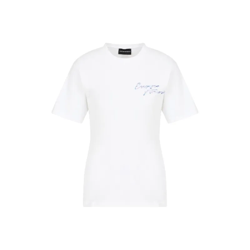 EMPORIO ARMANI Asv Jersey T shirt With Multicoloured Logo Embroidery-0