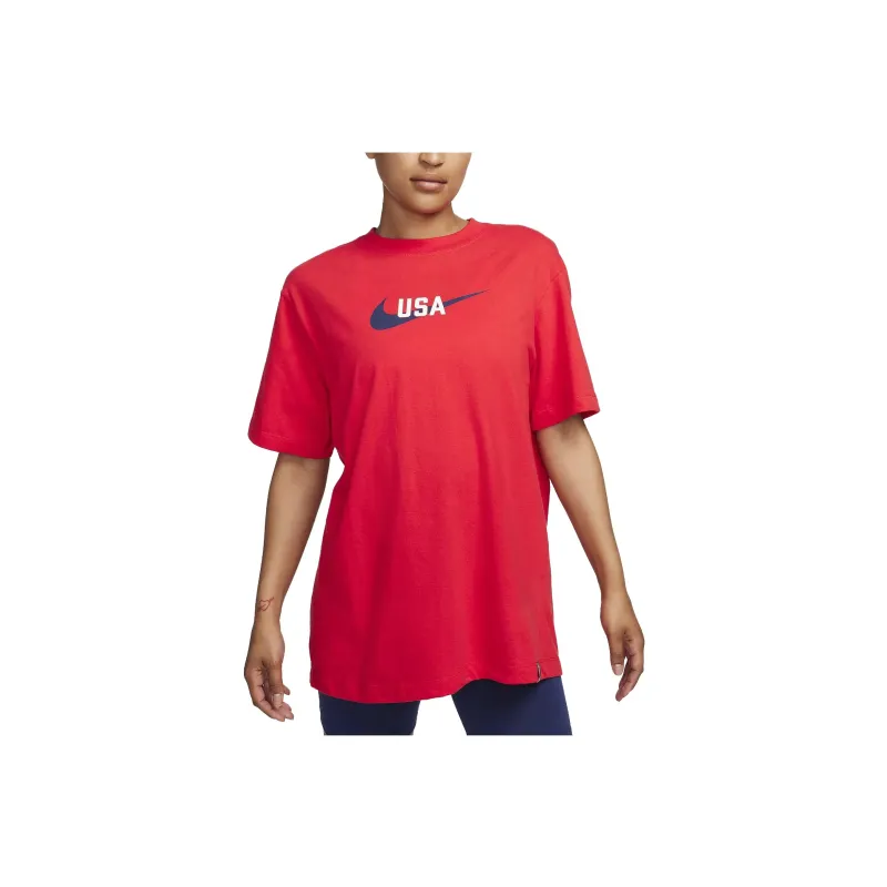 Nike USA Soccer Team Olympic Series Drop Shoulder Sleeve T-Shirt Women's Red-0